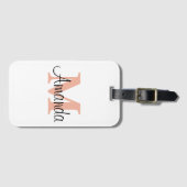 Aangepaste Bruidsmeisje Gift Minimalist Monogram N Bagagelabel (Voorkant (horizontaal))