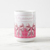 Aangepaste Bruidsmeisje Gift Roze Bow Coquette Koffiemok (Center)