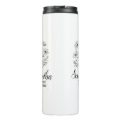 Aangepaste bruidsmeisje naam bloem thermosbeker (Achterkant)