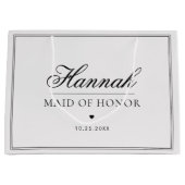 Aangepaste bruidsmeisje naam Elegant hart Trouwen Groot Cadeauzakje (Voorkant)