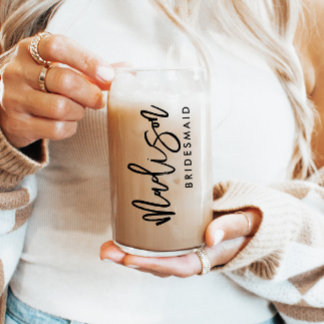 Aangepaste bruidsmeisje naam Gift Modern Elegant S Blikvorm Glas