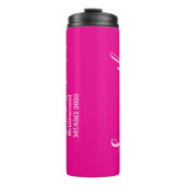 Aangepaste bruidsmeisje naam roze thermosbeker (Voorkant)