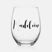 Aangepaste bruidsmeisje naam Whimsical Script Wijnglas Zonder Voet (Voorkant)