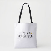 Aangepaste bruidsmeisje script naam tote bag (Voorkant)