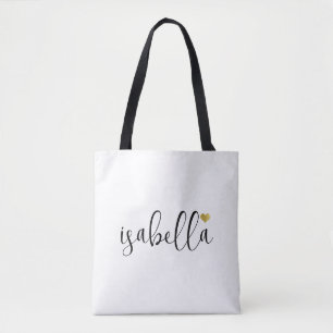 Aangepaste bruidsmeisje script naam tote bag