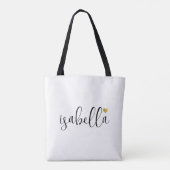 Aangepaste bruidsmeisje script naam tote bag (Achterkant)