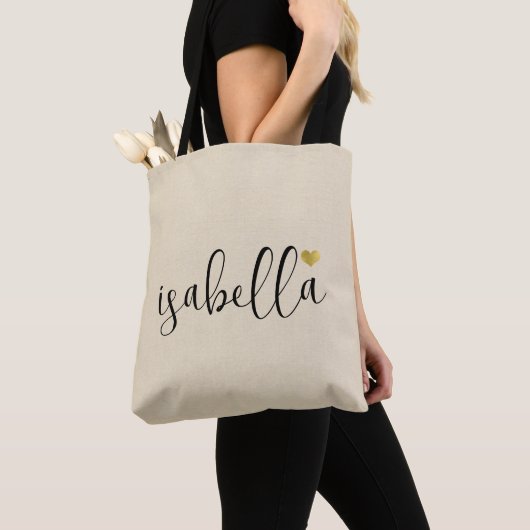 Aangepaste bruidsmeisje script naam tote bag (Dichtbij)