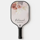Aangepaste bruidsmeisje Script Terracotta Bloemen Pickleball Paddle (Voorkant)