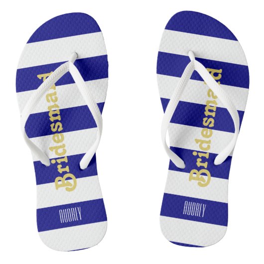 Aangepaste bruidsmeisje Teenslippers - Navy Blue (Voetbed)
