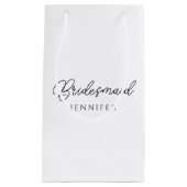 Aangepaste bruidsmeisje typografie script naam bes klein cadeauzakje (Voorkant)