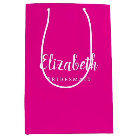 Aangepaste bruidsmeisje typografie script naam top medium cadeauzakje (Voorkant)