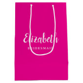 Aangepaste bruidsmeisje typografie script naam top medium cadeauzakje (Achterkant)