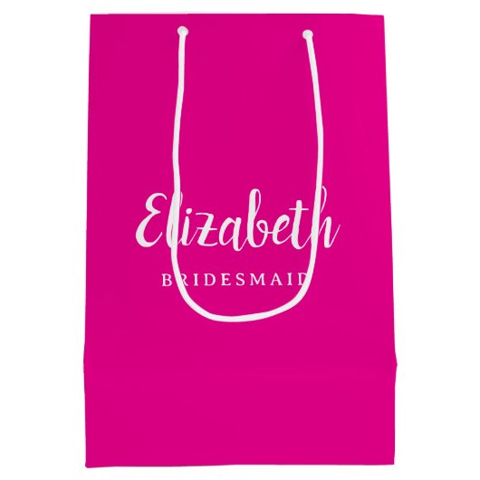 Aangepaste bruidsmeisje typografie script naam top medium cadeauzakje (Achterkant)