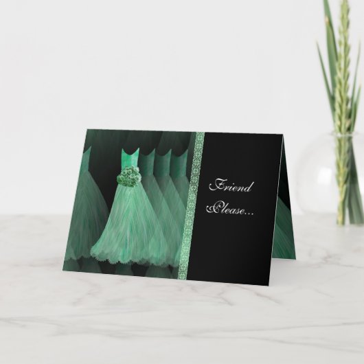 Aangepaste bruidsmeisje uitnodiging - MINT GROENE  (Voorkant)