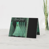 Aangepaste bruidsmeisje uitnodiging - MINT GROENE  (Achterkant)