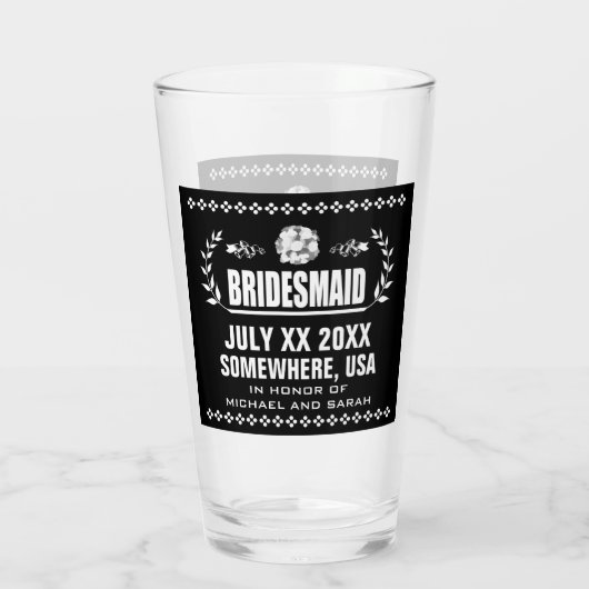 Aangepaste bruidsmeisjes glas (Achterkant)