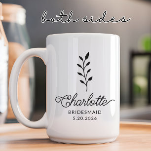 Aangepaste bruidsmeisjesmok, aandenken aan vrijgez koffiemok