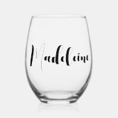 Aangepaste bruidsmeisjesnaam fantasie schrift wijnglas zonder voet (Voorkant)