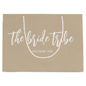 Aangepaste Bruidsstam Champagne Beige Trouwfeest Groot Cadeauzakje (Voorkant)