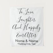 Aangepaste bruiloft achtergrond, bijtende zoekbann wandkleed (Voorkant)