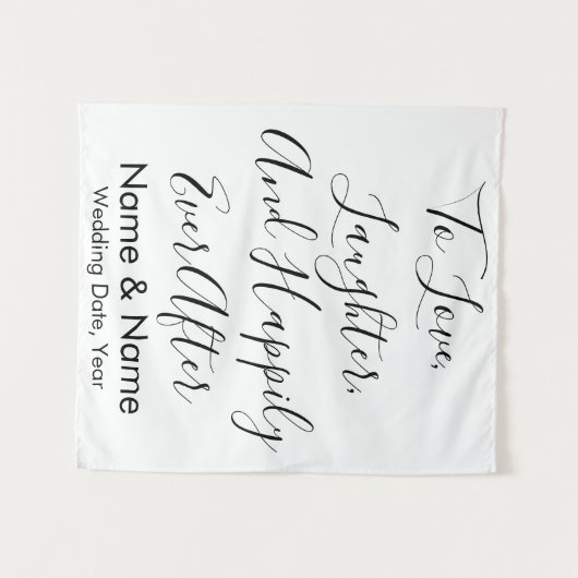 Aangepaste bruiloft achtergrond, bijtende zoekbann wandkleed (Voorkant (horizontaal))