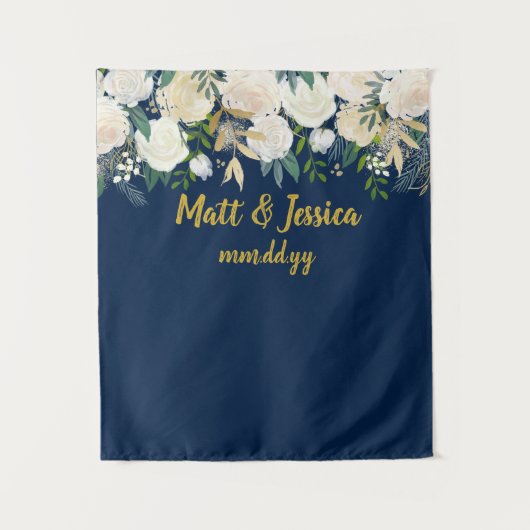 Aangepaste bruiloft achtergrond fotocabine marine  wandkleed (Voorkant)