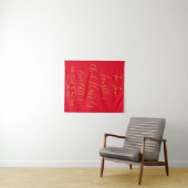 Aangepaste bruiloft achtergrond Rood & Goud Prop R Wandkleed (In Situ (horizontaal))