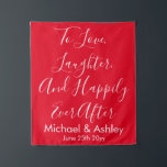 Aangepaste bruiloft achtergrond Rood & Wit Prop Re Wandkleed<br><div class="desc">Aangepaste huwelijksreceptie fotocabine,  gepersonaliseerde ceremonie achterzijde drop prop,  aangepaste paar naam banner bewegwijzering,  om van lachen te houden en gelukkig,  altijd na verlovingsfeest achtergrond,  gepersonaliseerde hoofdtafel budget decor,  elegante kalligrafie vrijgezellenfeest voor hen,  moderne decoratie eenvoudige wandtapijt,  minimalistische girly script welkomstbord,  rustieke minimal photobooth  chic</div>