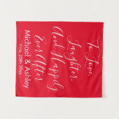 Aangepaste bruiloft achtergrond Rood & Wit Prop Re Wandkleed (Voorkant (horizontaal))
