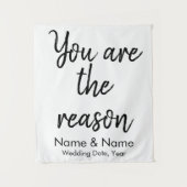 Aangepaste bruiloft-achtergrond voor ontvangst op wandkleed (Voorkant)