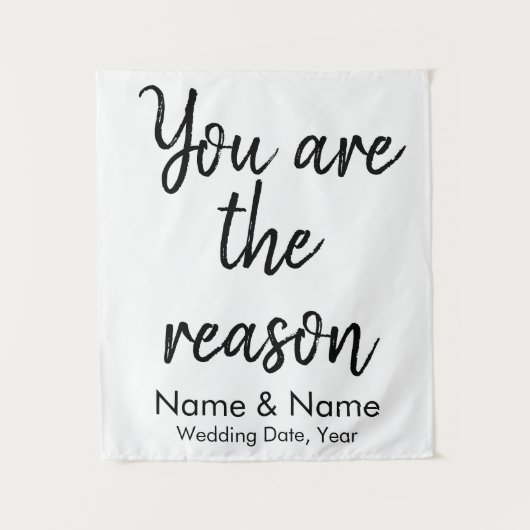 Aangepaste bruiloft-achtergrond voor ontvangst op wandkleed (Voorkant)