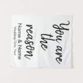 Aangepaste bruiloft-achtergrond voor ontvangst op wandkleed (Voorkant (horizontaal))