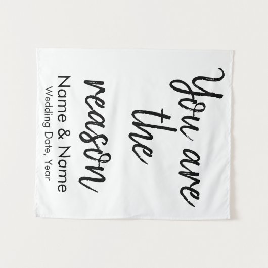 Aangepaste bruiloft-achtergrond voor ontvangst op wandkleed (Voorkant (horizontaal))