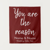 Aangepaste bruiloft-achtergrond voor ontvangst op  wandkleed (Voorkant)