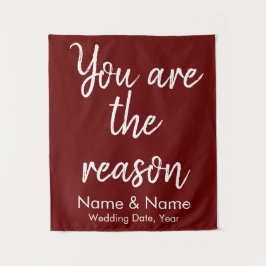 Aangepaste bruiloft-achtergrond voor ontvangst op  wandkleed