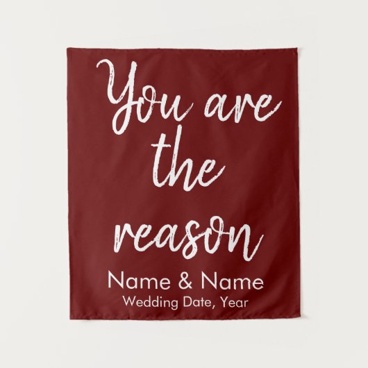 Aangepaste bruiloft-achtergrond voor ontvangst op  wandkleed (Voorkant)