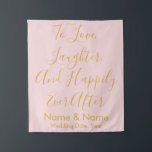 Aangepaste bruiloft achtergrond voor Opvang Blush  Wandkleed<br><div class="desc">aangepaste trouwachtergrond voor receptie,  calligrafie voor bruiloft,  tapijt voor bruiloft,  bruiloft met foto's voor bruiloft,  banner voor liefde,  lach en blije dag daarna,  aangepaste trouwachtergrond voor ceremonie,  huwelijksfotografie rustic bruiloft,  vrijgezellenfeest banner voor verlofpartijen,  hoofdtafel winterfeest,  terugval voor verjaardagsfeest,  wazige roze en goudbruiloft voor ceremonie</div>