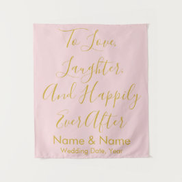 Aangepaste bruiloft achtergrond voor Opvang Blush  Wandkleed