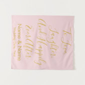 Aangepaste bruiloft achtergrond voor Opvang Blush Wandkleed (Voorkant (horizontaal))