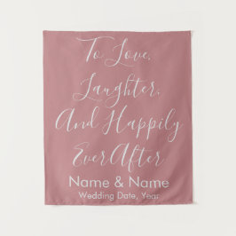 Aangepaste bruiloft-achtergrond voor Roos voor ont Wandkleed