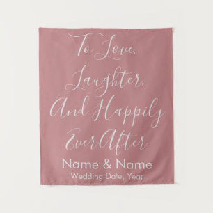 Aangepaste bruiloft-achtergrond voor Roos voor ont Wandkleed