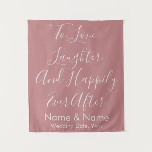 Aangepaste bruiloft-achtergrond voor Roos voor ont Wandkleed (Voorkant)