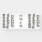 Aangepaste bruiloft Banner 2,5 x 6 inch (Horizontaal)