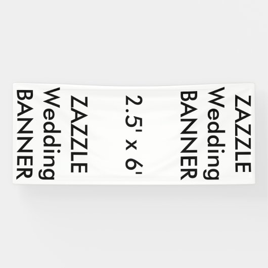 Aangepaste bruiloft Banner 2,5 x 6 inch (Horizontaal)