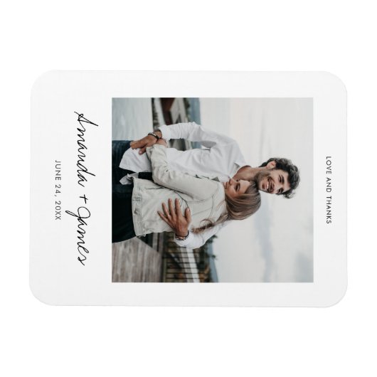 Aangepaste bruiloft Bedankt Foto Magneet (Horizontaal)