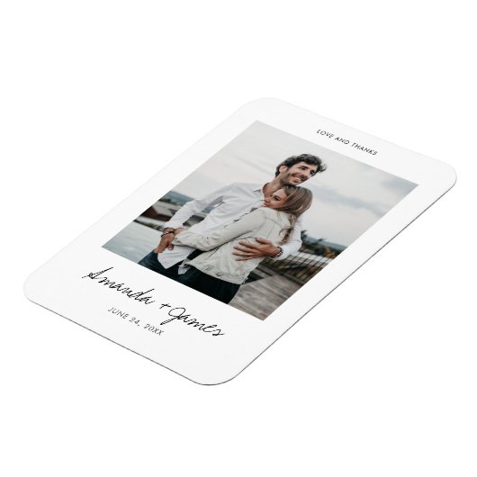 Aangepaste bruiloft Bedankt Foto Magneet (Linkerzijde)