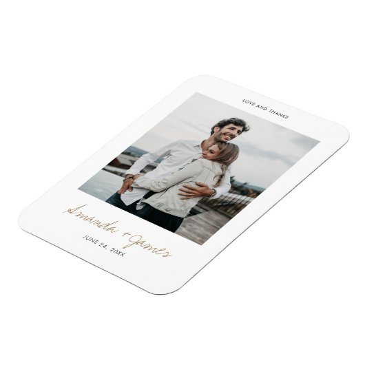 Aangepaste bruiloft Bedankt Foto Magnet Magneet (Linkerzijde)