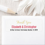 Aangepaste bruiloft Bedankt Je retouradres Label<br><div class="desc">Creëer uw eigen aangepast, gepersonaliseerd, eenvoudig, elegant modern, dank u dat u het label van het retouradres opneemt. Voer gewoon de namen en het adres van de bruid en de bruidegom/vrouw en man in. Elegant bedankt dat je de adreslabels teruggeeft voor gebruik op bruiloft, huwelijksverjaardag, verjaardag, vrijgezellenfeest, baby shower, feestdagen...</div>