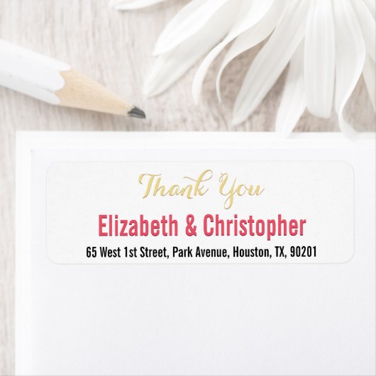 Aangepaste bruiloft Bedankt Je retouradres Label (Insitu)
