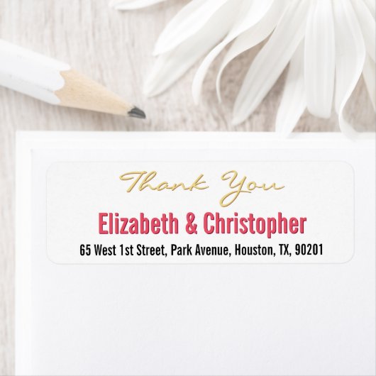 Aangepaste bruiloft Bedankt Je retouradres Label (Insitu)